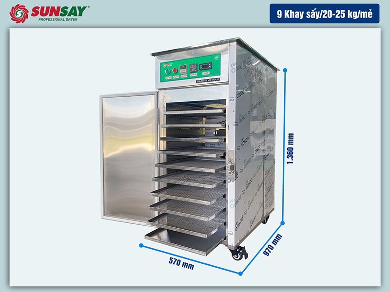 Kích thước máy sấy lạnh cây lược vàng nhỏ gọn