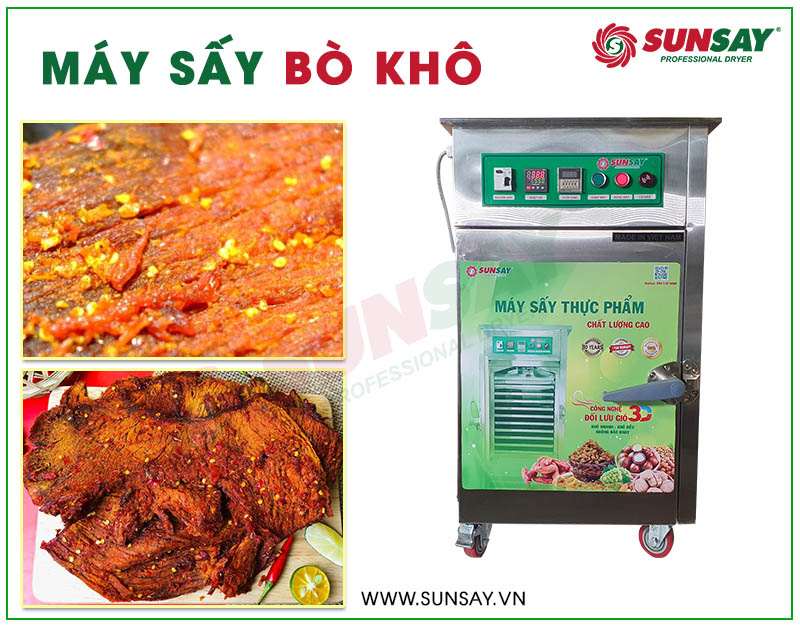 Sử dụng máy sấy thực phẩm để sấy bò