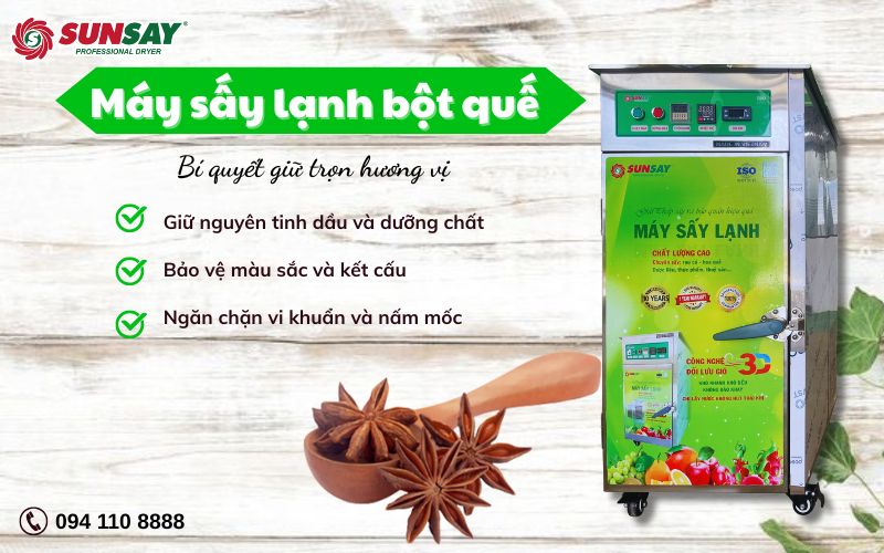Máy sấy lạnh bột quế