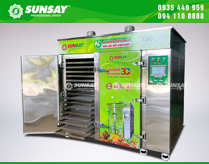 Máy sấy lạnh dứa sấy dẻo có công suất lớn với hai buồng sấy độc lập
