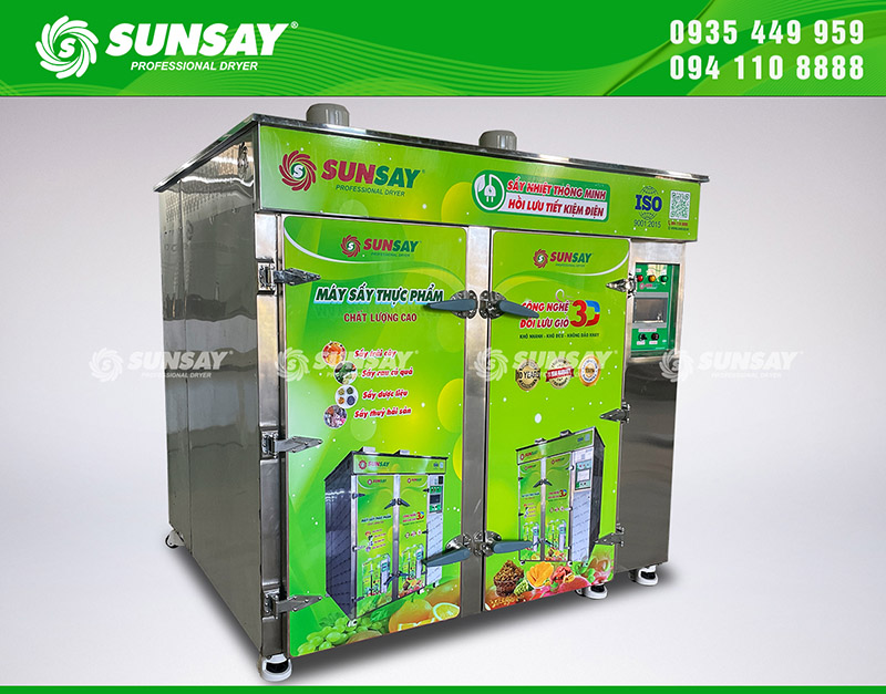 Máy sấy lạnh lá chanh 64 khay tiết kiệm điện, thiết kế đẹp sấy măng số lượng lớn