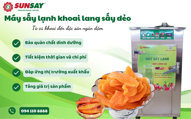 Máy sấy lạnh khoai lang sấy dẻo