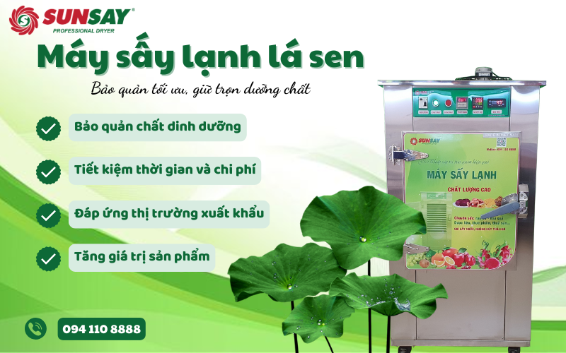 Máy sấy lạnh lá sen