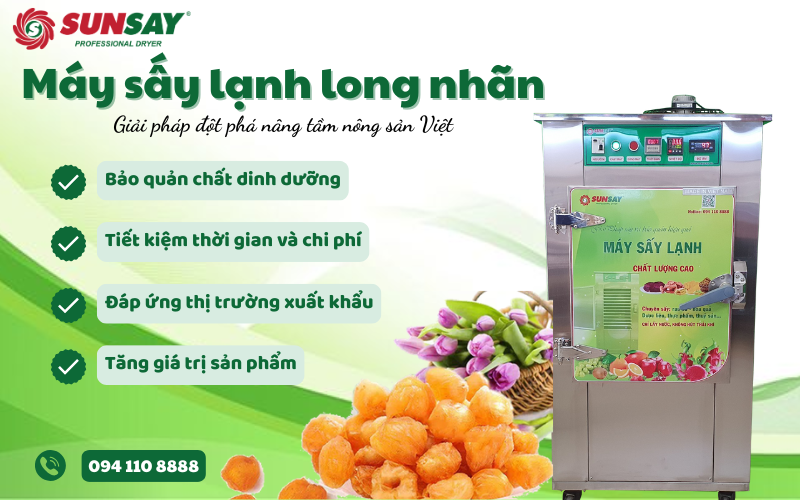Máy sấy lạnh long nhãn