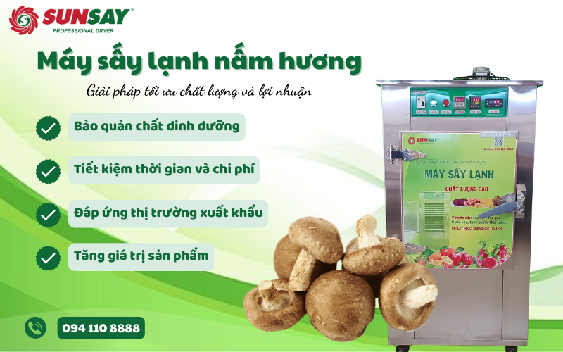 Máy sấy lạnh nấm hương