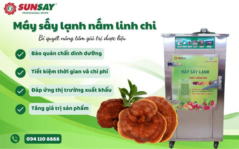 Máy sấy lạnh nấm linh chi