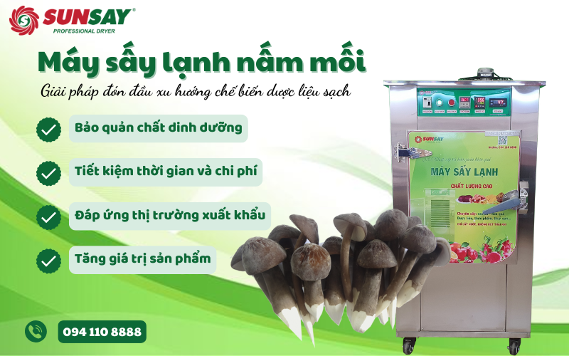 Máy sấy lạnh nấm mối