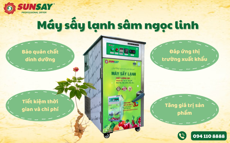Máy sấy lạnh sâm ngọc linh