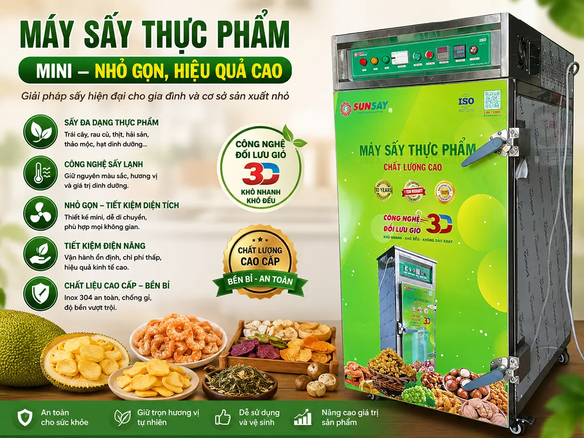 Máy sấy thực phẩm mini loại nào tốt?
