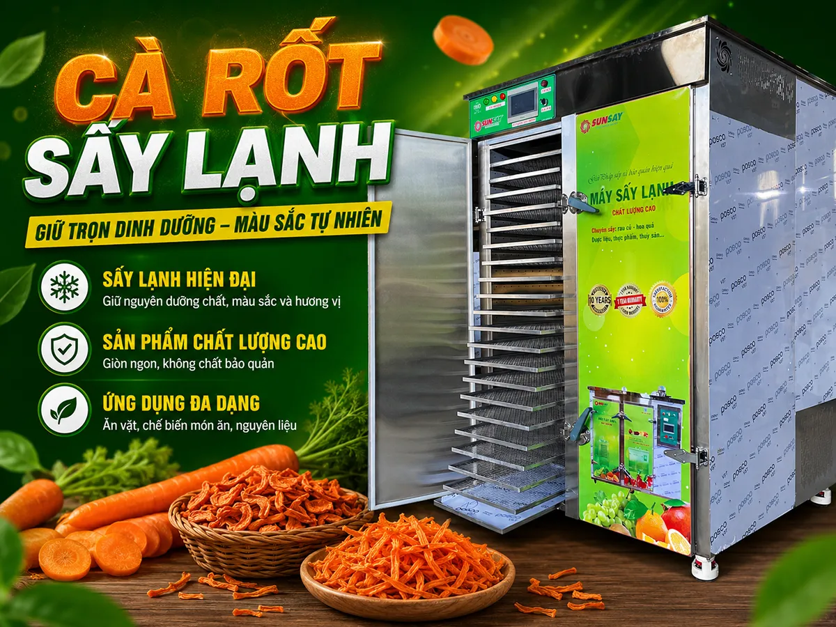 Quy trình chế biến cà rốt sấy lạnh