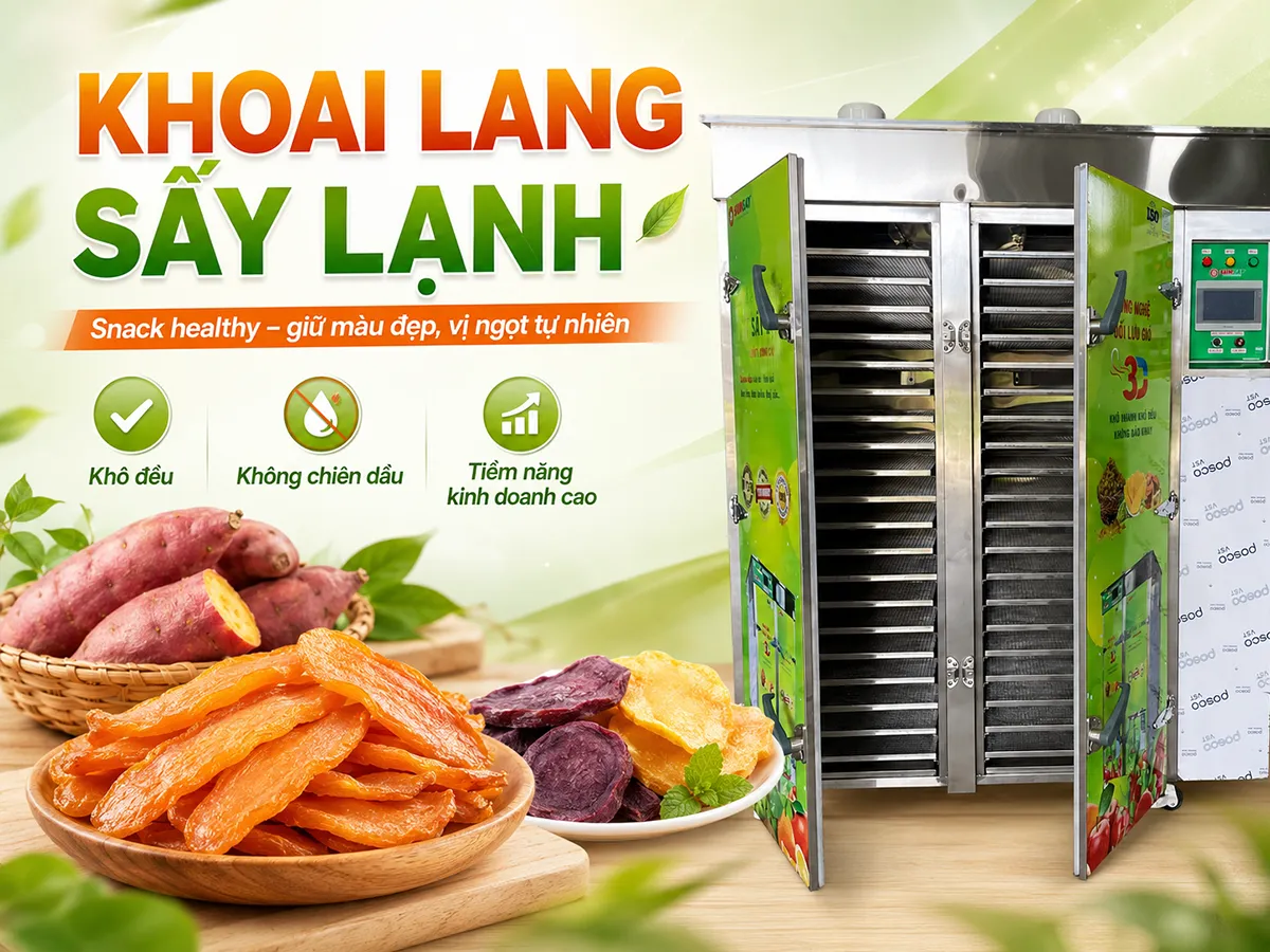 Khoai lang sấy lạnh và tiềm năng kinh doanh trong ngành thực phẩm sạch