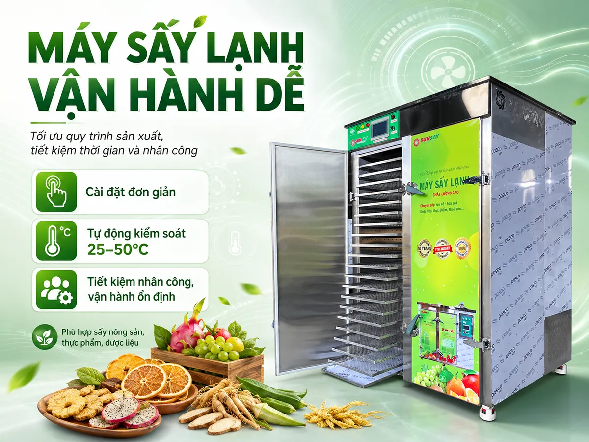 Máy sấy lạnh vận hành dễ dàng