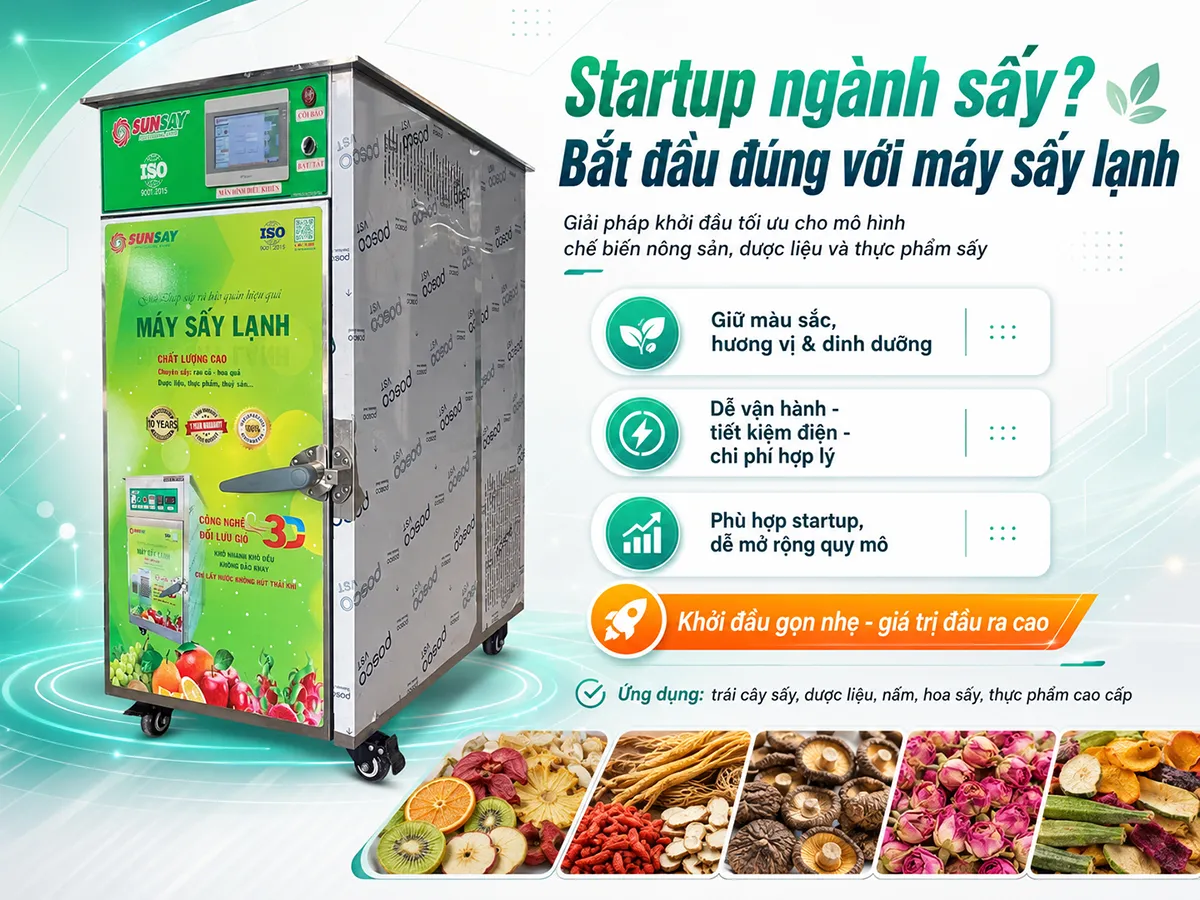 Máy sấy lạnh cho doanh nghiệp startup: Giải pháp khởi đầu tối ưu trong ngành chế biến