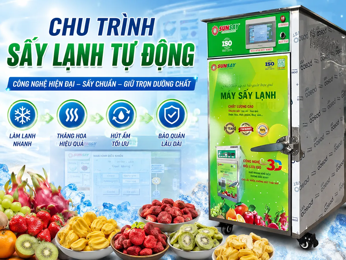 Chu trình sấy lạnh tự động và những lợi ích vượt trội trong chế biến nông sản