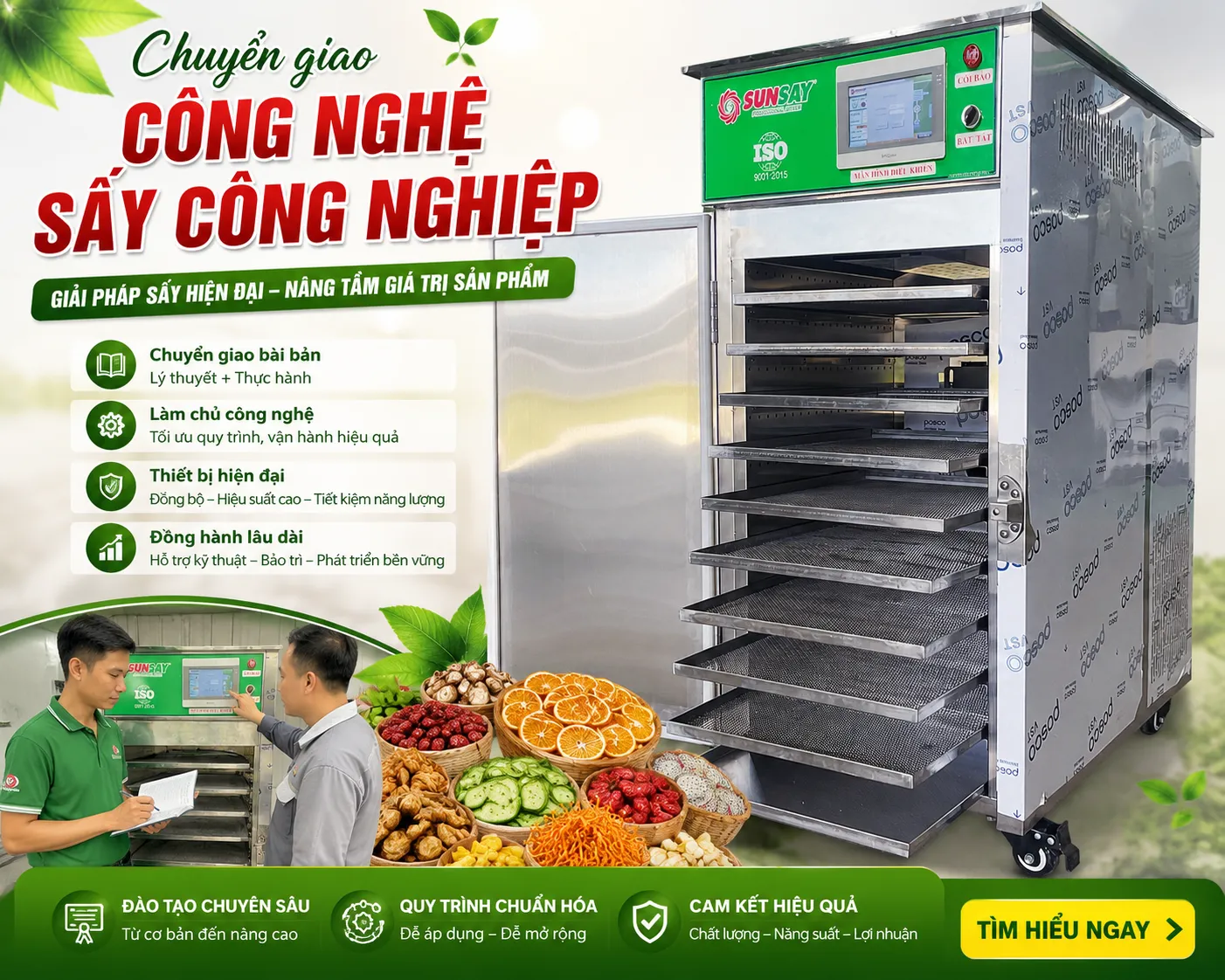 Chuyển giao công nghệ sấy công nghiệp: Chìa khóa nâng cao chất lượng sản phẩm xuất khẩu