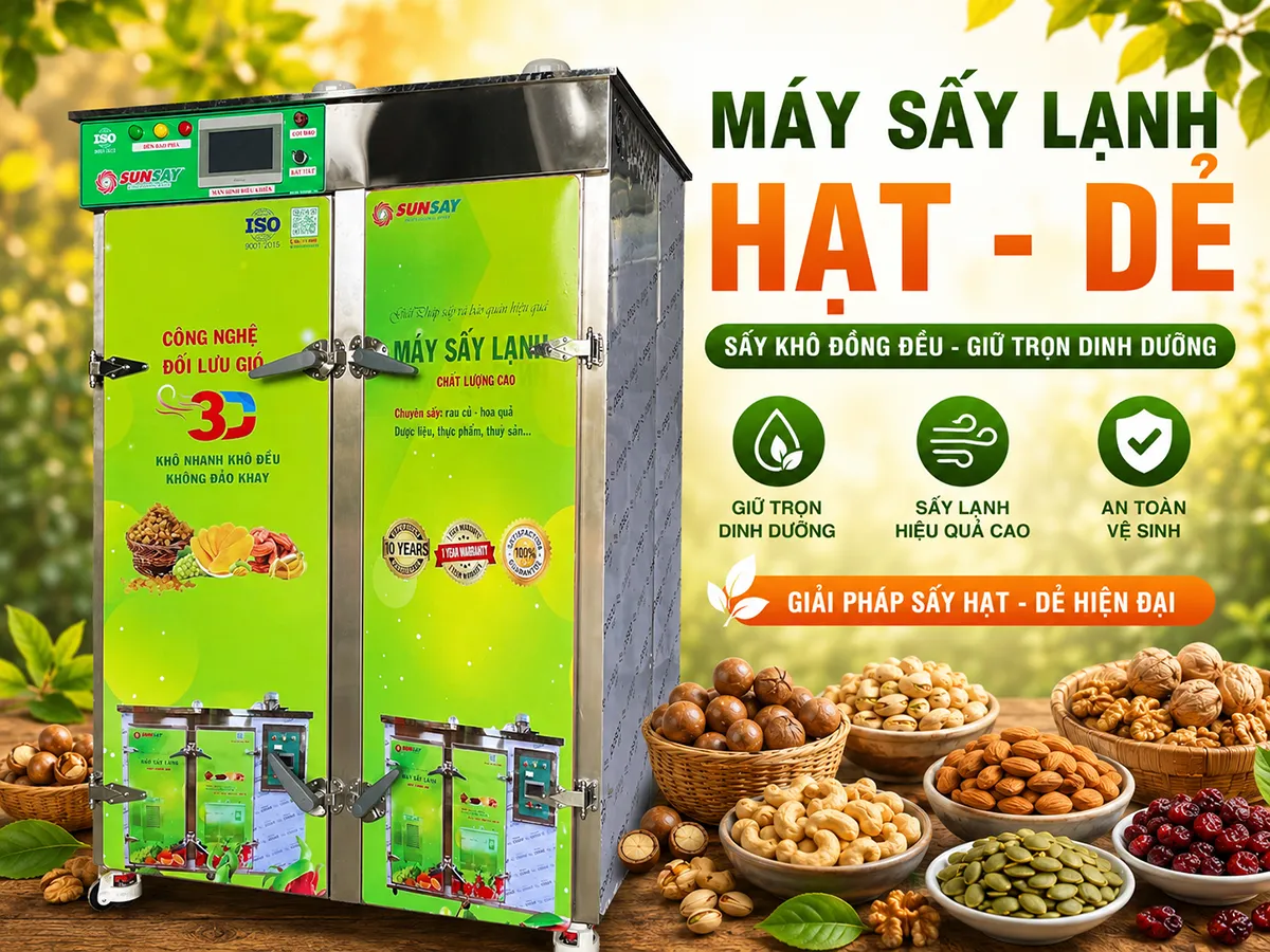 Top 5 lợi ích khi đầu tư máy sấy lạnh hạt dẻ cho cơ sở sản xuất